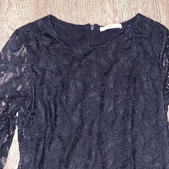 ESPRIT Long Sleeve Black Floral Lace Dress. US S. Black. - Picture 3 of 3